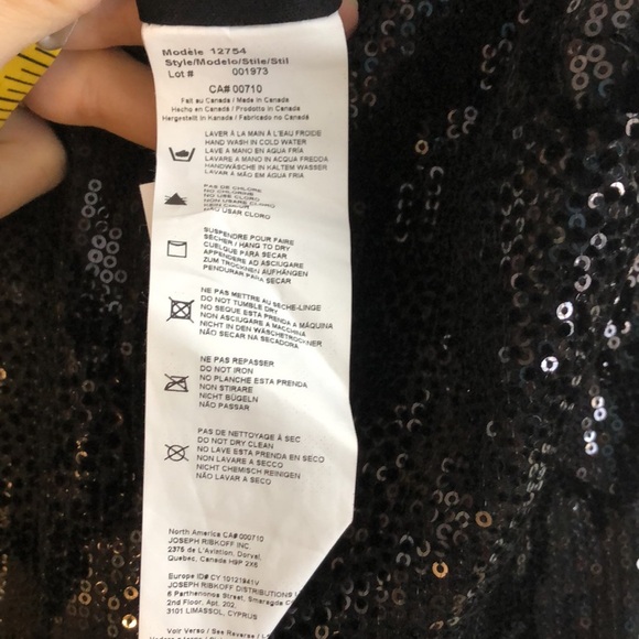 Joseph Ribkoff Womens Black MIDI Dress Velvet Sequins Lined Y2K Formal - Picture 8 of 9